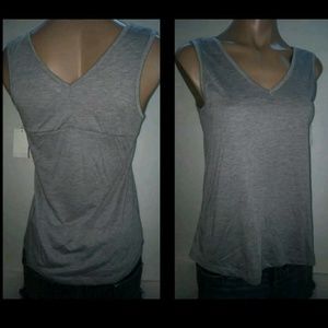 AWAKE HEATHER GREY SM V-NECK & BACK TANK TOP SHIRT